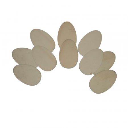 BLANK-URI PENTRU CRAFT - Set 10 oua din lemn natur, blank, 6.5x4.2cm