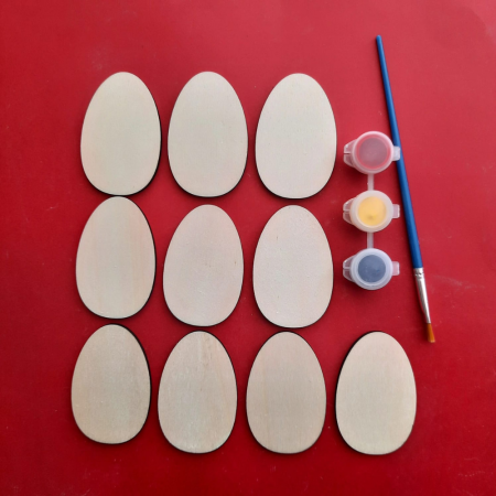DECORATIUNI PENTRU SARBATORI - Set 10 oua lemn