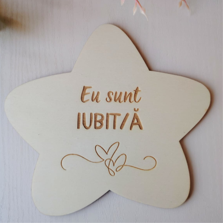 Set 10 piese din lemn Statia Afirmatiilor, pentru gradinita, 18x18cm [7]