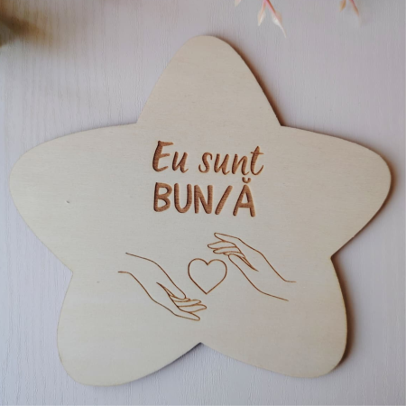 Set 10 piese din lemn Statia Afirmatiilor, pentru gradinita, 18x18cm [8]