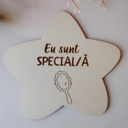 Set 10 piese din lemn Statia Afirmatiilor, pentru gradinita, 18x18cm [3]