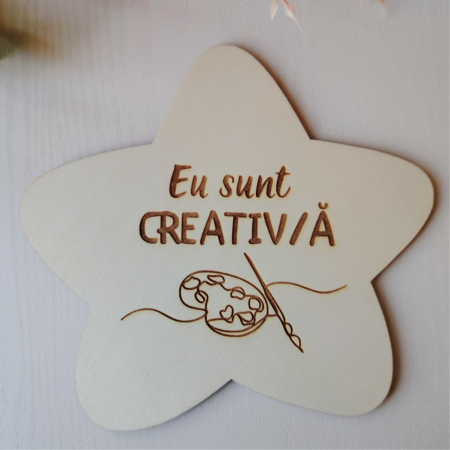 Set 10 piese din lemn Statia Afirmatiilor, pentru gradinita, 18x18cm [2]