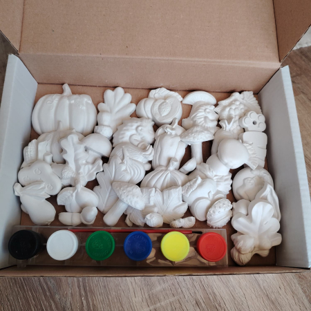 Pachete Cadou - Pachet Cadou cu 36 Figurine din ipsos, culori si pensula (toamna)