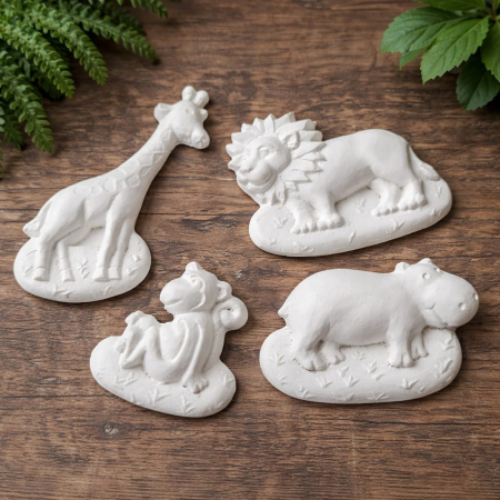 01 IUNIE - Set 4 figurine din ipsos Animale din Savană