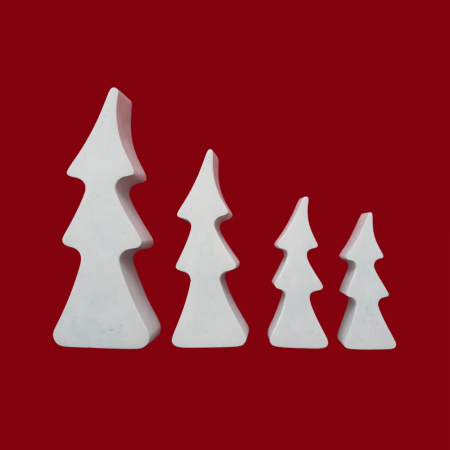 Figurine Craciun - Set 4 figurine din ipsos Brazi