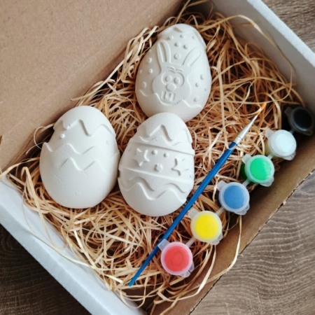 Pachete Cadou - Set creativ din ipsos cu 3 oua Gigant, Pasti, 9x6cm