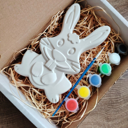 Pachete Cadou - Set creativ din ipsos Iepure Mare, culori si pensula, 16.5x10cm