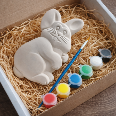 Pachete Cadou - Set creativ din ipsos Iepure, Pasti, 14.5x10 cm