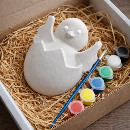 Pachete Cadou - Set creativ din ipsos Pui mare, Pasti, 12.5x10cm