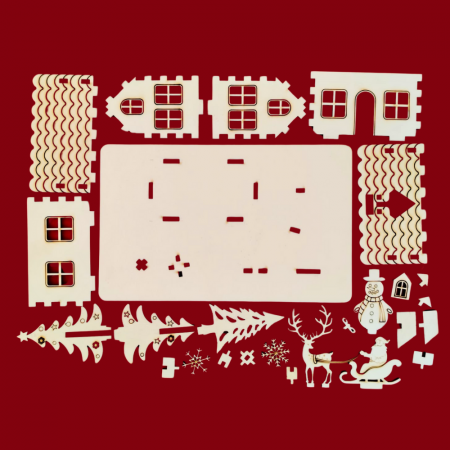 Set creativ din lemn Casa de Craciun 26x16x10cm [1]