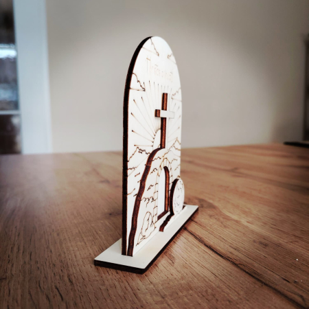 Set creativ din lemn Hristos a Inviat, Paste, 13.7x14.7cm [2]