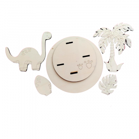 PENTRU COPII SI CRAFTURI - Set creativ din lemn Dino 6 piese