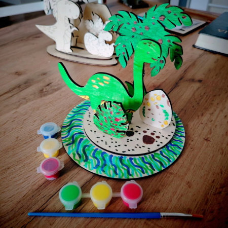 Set creativ din lemn Dino 6 piese [4]