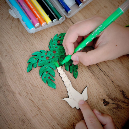 Set creativ din lemn Dino 7 piese [2]