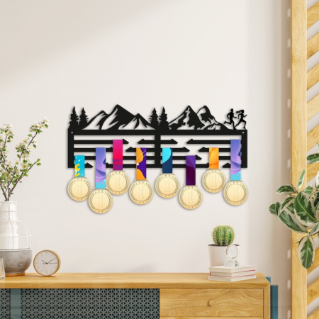 DECORATIUNI PENTRU PERETE - Suport din lemn pentru medalii, 35x21cm