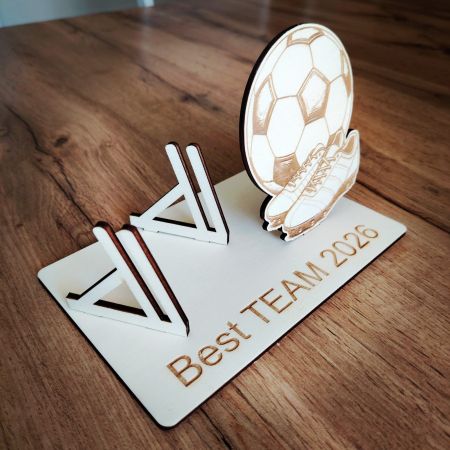Suport din lemn Rama Foto Trofeul Campionilor, 13x20cm [1]