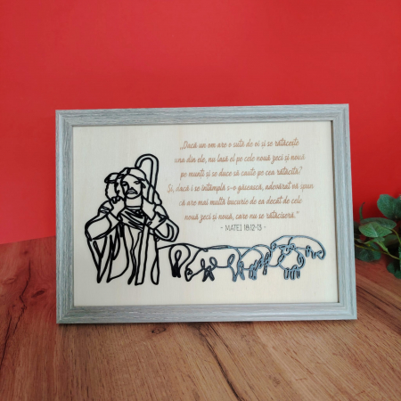 Tablou din lemn  Blandul Pastor 33.5x23.5cm [6]