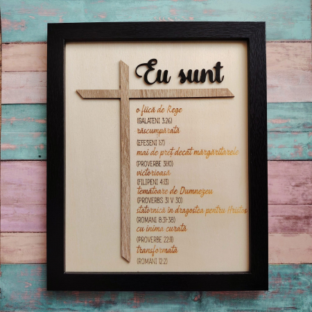 Tablou din lemn Sunt in Hristos, 23.5x32.5cm [5]
