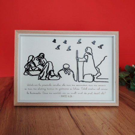 TABLOURI SI FOTOGRAVURA - Tablou din mdf Isus si ucenicii, 32x23cm