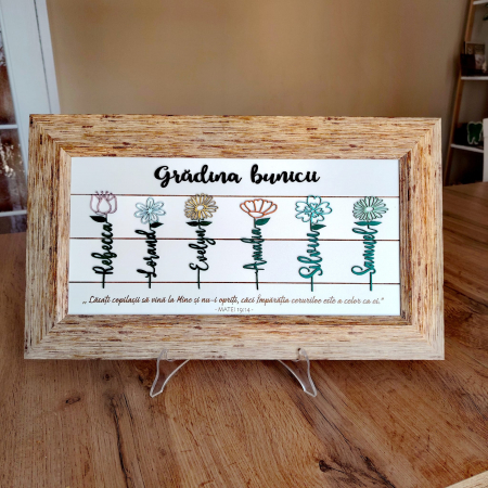 TABLOURI SI FOTOGRAVURA - Tablou personalizabil Gradina Bunicii, 48.5x28.5cm