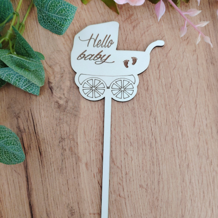 Topper din MDF Baby Shower, 23x9cm [1]
