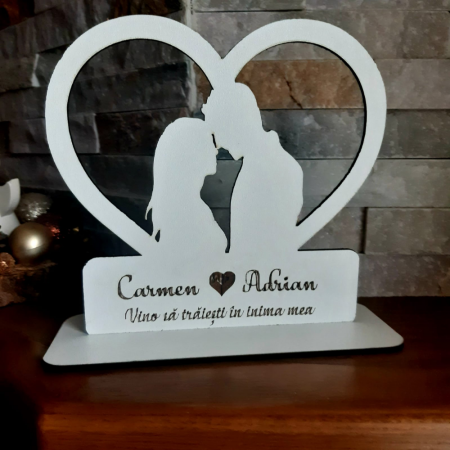 DECORATIUNI PERSONALIZATE - Valentine's Decoratiune cuplu incadrat in inima