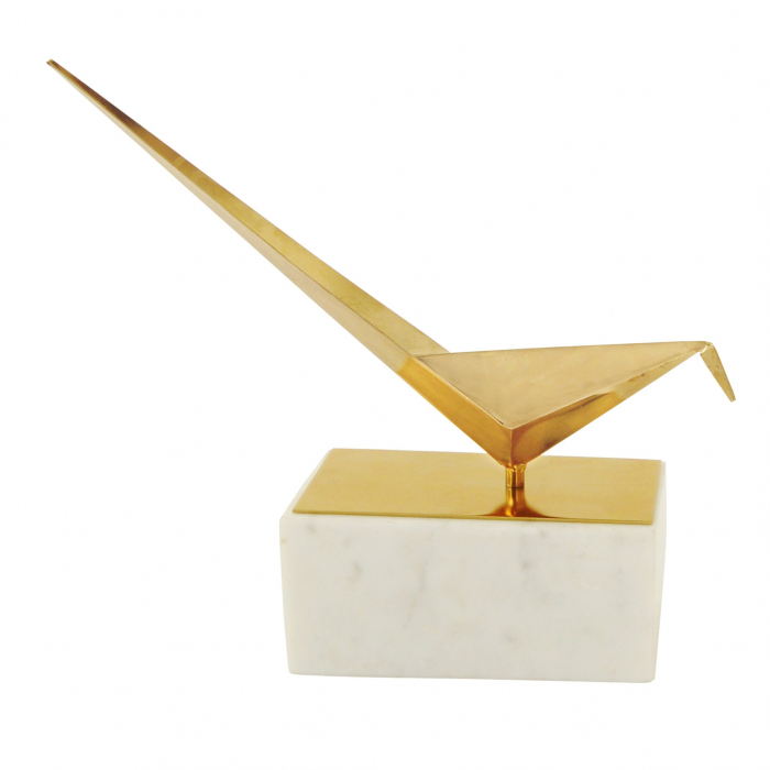 Pasare Metal Auriu Model Origami 1 [2]