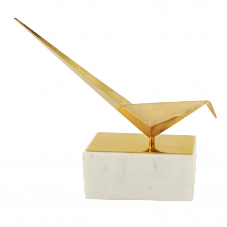 Pasare Metal Auriu Model Origami 1 [5]