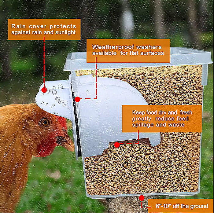 Hrănitoare albă de tip acces-în-butoi (cu montaj pe direct butoi), pentru păsări [2]