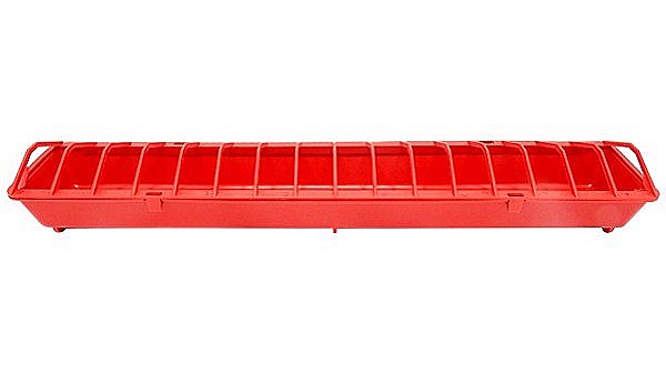 Hrănitoare mare pentru pui, lungime 50cm, cu capac anti-risipă cu 4 balamale duble + 4 închideri tip bumb în inel [7]