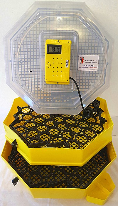 Incubator Cleo 5ETG - cu termostat reglabil, etaj, termometru digital şi întoarcere semi-automată ouă de găină + CADOU Ghid de incubare premium + asistent incubare [8]