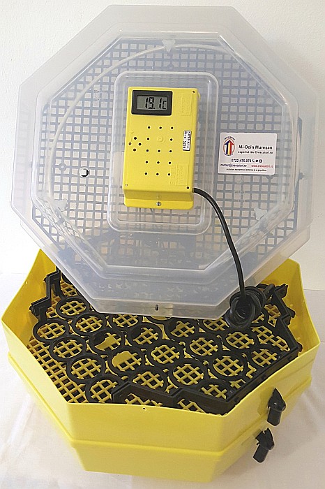 Incubator Cleo 5ETG - cu termostat reglabil, etaj, termometru digital şi întoarcere semi-automată ouă de găină + CADOU Ghid de incubare premium + asistent incubare [10]