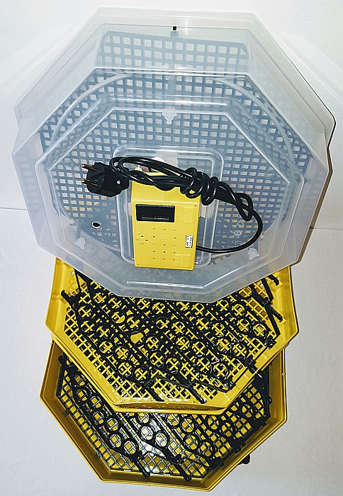 Incubator Cleo 5ETGP - cu termostat reglabil, etaj, termometru digital şi întoarcere semi-automată ouă de găină & prepeliţă + CADOU Ghid de incubare premium + asistent incubare [6]