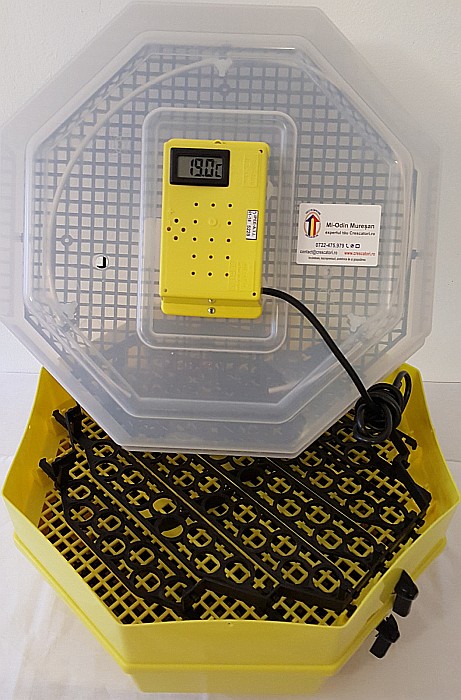 Incubator Cleo 5ETP - cu termostat reglabil, etaj, termometru digital şi întoarcere semi-automată ouă de prepeliţă + CADOU Ghid de incubare premium + asistent incubare [7]