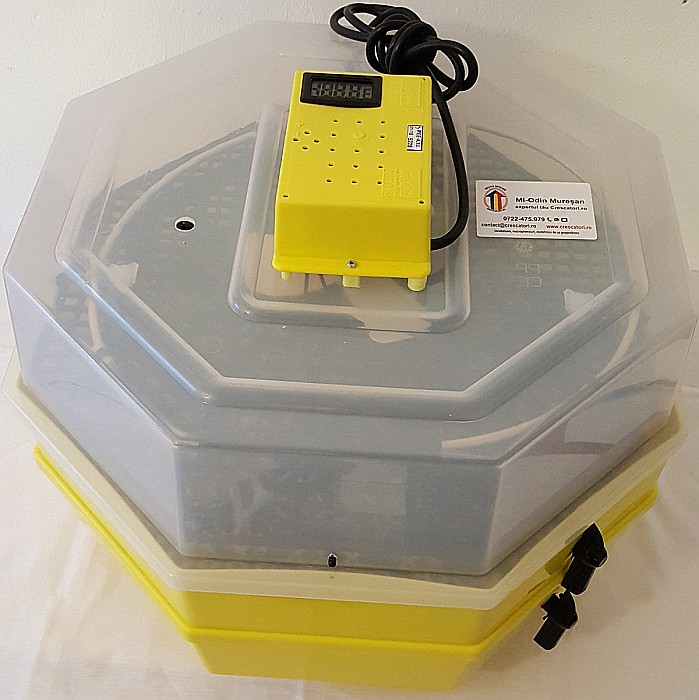 Incubator Cleo 5ETP - cu termostat reglabil, etaj, termometru digital şi întoarcere semi-automată ouă de prepeliţă + CADOU Ghid de incubare premium + asistent incubare [9]