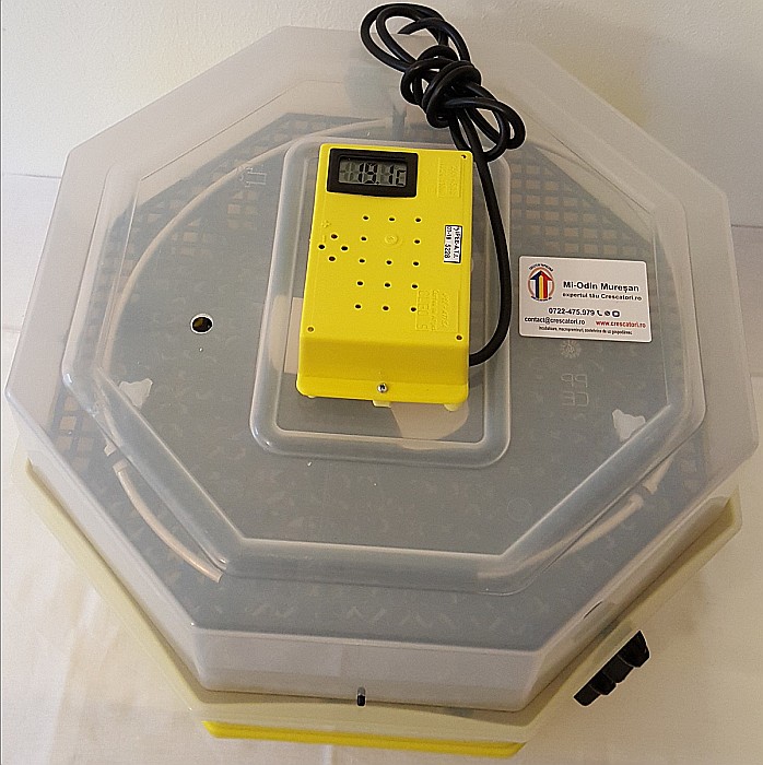 Incubator Cleo 5ETP - cu termostat reglabil, etaj, termometru digital şi întoarcere semi-automată ouă de prepeliţă + CADOU Ghid de incubare premium + asistent incubare [8]