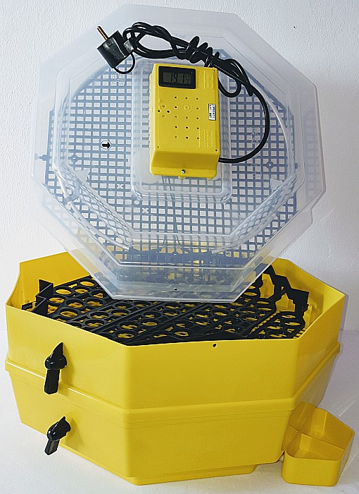 Incubator Cleo 5ETPHC - cu etaj, termohigrometru digital, întoarcere semi-automată ouă de prepeliţă şi cupă exterioară pt. apă + CADOU Ghid de incubare premium + asistent incubare [3]