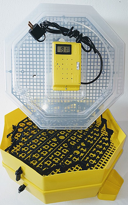 Incubator Cleo 5ETPHC - cu etaj, termohigrometru digital, întoarcere semi-automată ouă de prepeliţă şi cupă exterioară pt. apă + CADOU Ghid de incubare premium + asistent incubare [2]