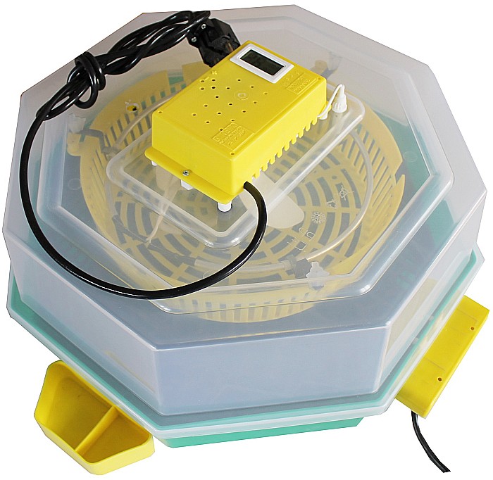 Incubator Cleo 5TGPHAC - cu termostat reglabil, termohigrometru digital, întoarcere automată ouă de găină & prepeliţă şi cupă exterioară pt. apă + CADOU Ghid incubare premium + asistent incubare [6]