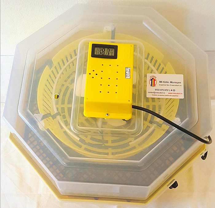 Incubator Cleo 5TPH - cu termohigrometru digital şi întoarcere semi-automată ouă de prepeliţă + CADOU Ghid de incubare premium + asistent incubare [9]
