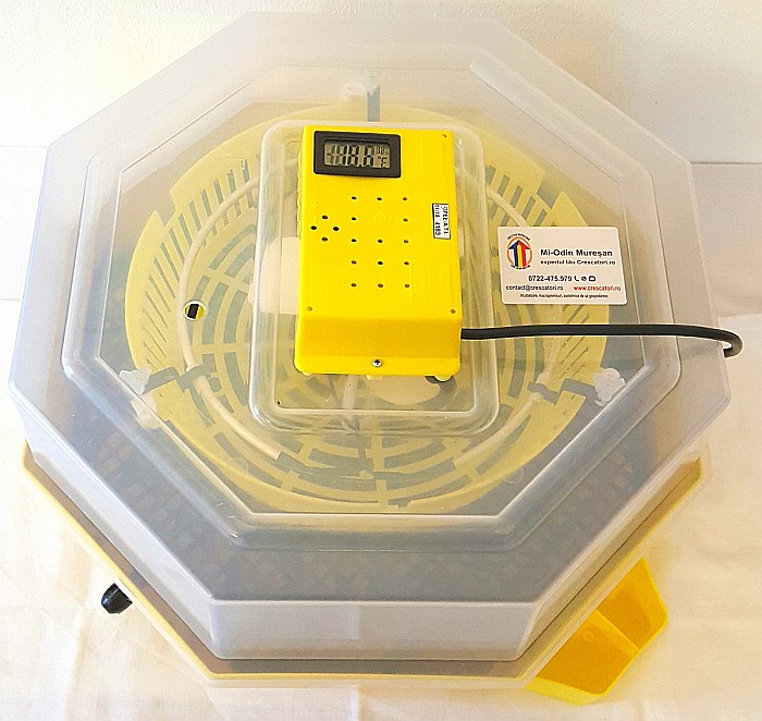 Incubator Cleo 5TPHC - cu termohigrometru digital, întoarcere semi-automată ouă de prepeliţă şi cupă exterioară pt. apă + CADOU Ghid de incubare premium + asistent incubare [4]