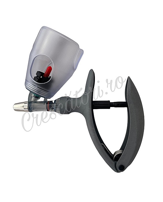 Pistol seringă automată premium (tip R) (cu autoumplere) pentru vaccinat, capacitate 0,2 ml - 2 ml + BONUSURI set garnituri de schimb şi recipient 100ml pt. vaccinuri [2]