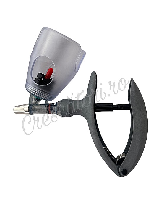 Pistol seringă automată premium (tip R) (cu autoumplere) pentru vaccinat, capacitate 0,5 ml - 5 ml + BONUSURI set garnituri de schimb si recipient 100ml pt vaccinuri [2]