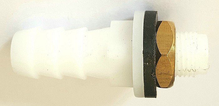 Ştuţ adaptor reducţie 10mm cu garnitură şi piuliţă, pentru legarea furtunului la bidoane [3]