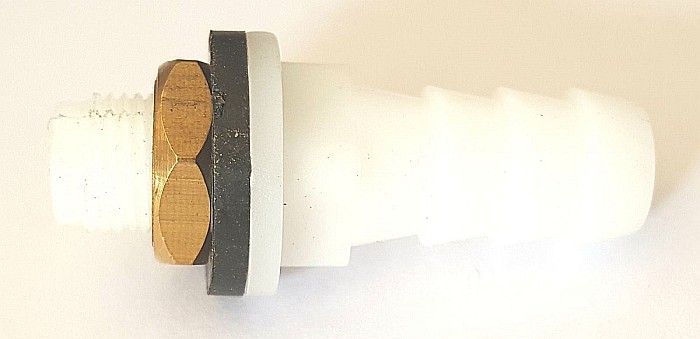 Ştuţ adaptor reducţie 10mm cu garnitură şi piuliţă, pentru legarea furtunului la bidoane [4]
