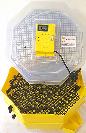 Incubator Cleo 5ETPC - cu termostat reglabil, etaj, termometru digital, întoarcere semi-automată ouă de prepeliţă şi cupă exterioară pt. apă + CADOU Ghid de incubare premium + asistent incubare [4]