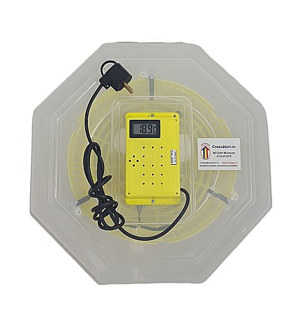 Incubator Cleo 5TPC - cu termostat reglabil, termometru digital, întoarcere semi-automată ouă de prepeliţă şi cupă exterioară pt. apă + CADOU Ghid de incubare premium + asistent incubare [3]
