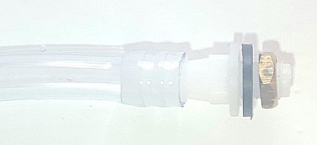 Ştuţ adaptor reducţie 10mm cu garnitură şi piuliţă, pentru legarea furtunului la bidoane [1]