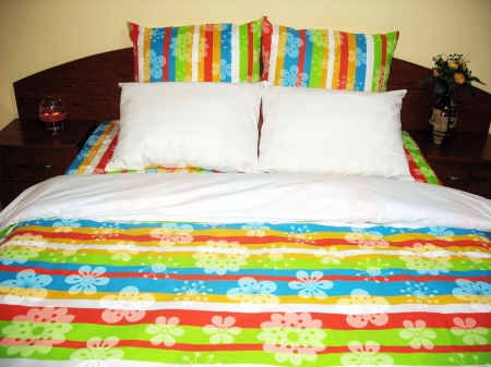 Lenjerii de pat - Lenjerie de pat Multicolor Duo White CV, calitate I