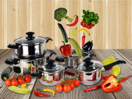 Pentru casa - Set de 5 oale de inox cu capac
